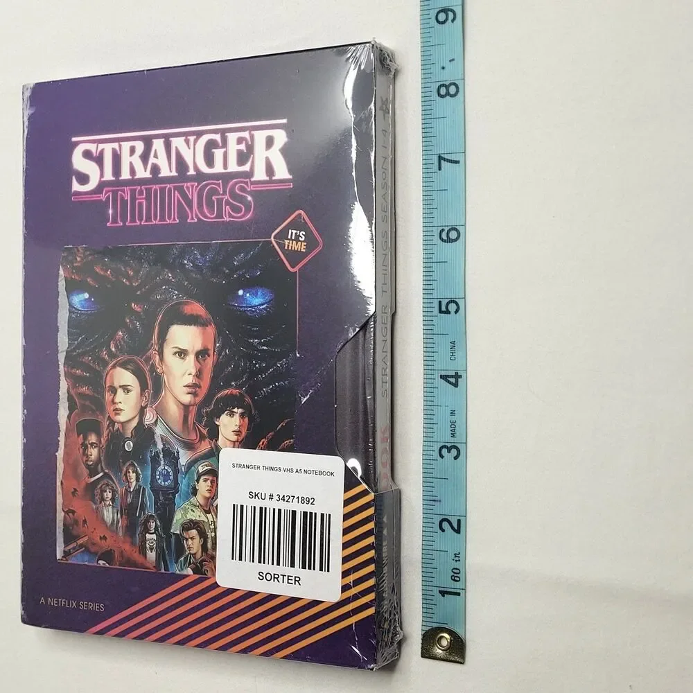 Stranger Things VHS Tape A5 Notebook Hardcover BoxLunch Grid Journal New